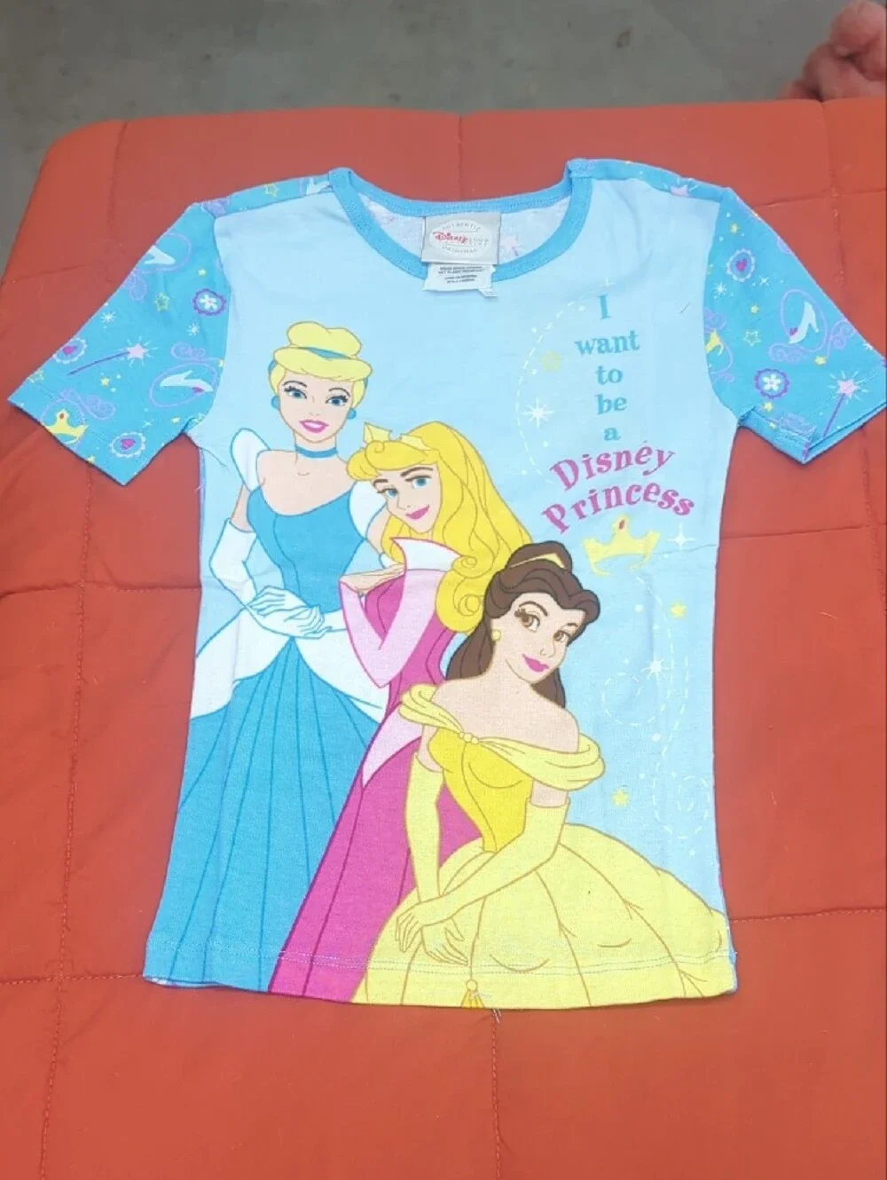 Disney Girls Light Blue Princess Short Pajama Set